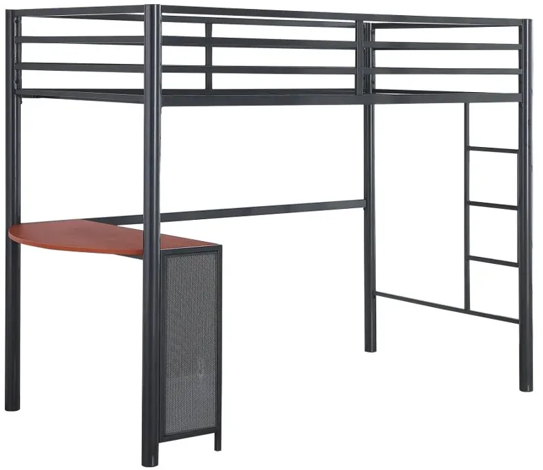 Fisher Twin Workstation Loft Bed Gunmetal