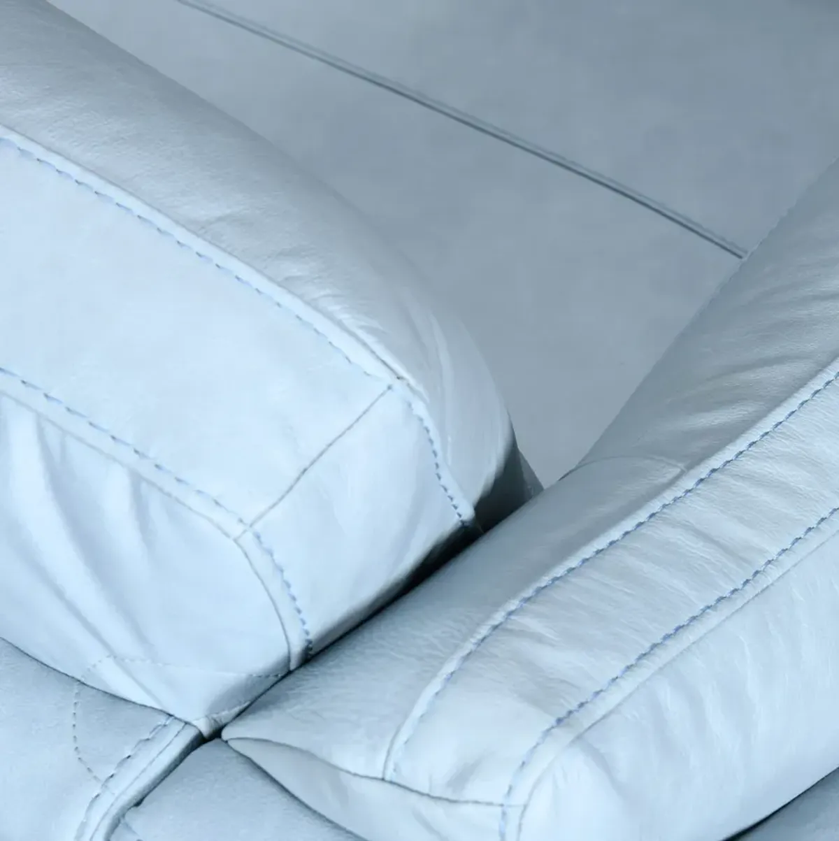 Franz Sky Blue Leather Sofa