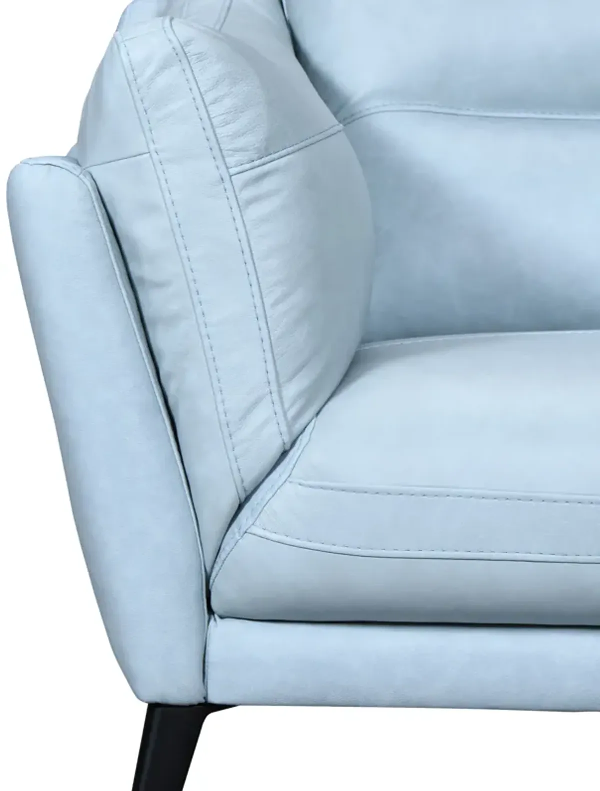 Franz Sky Blue Leather Sofa