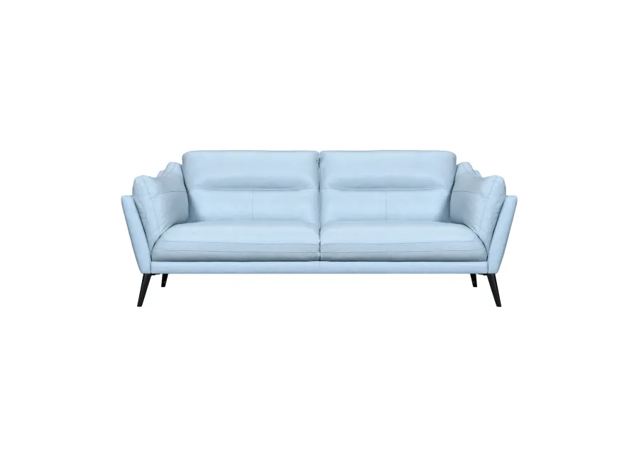 Franz Sky Blue Leather Sofa