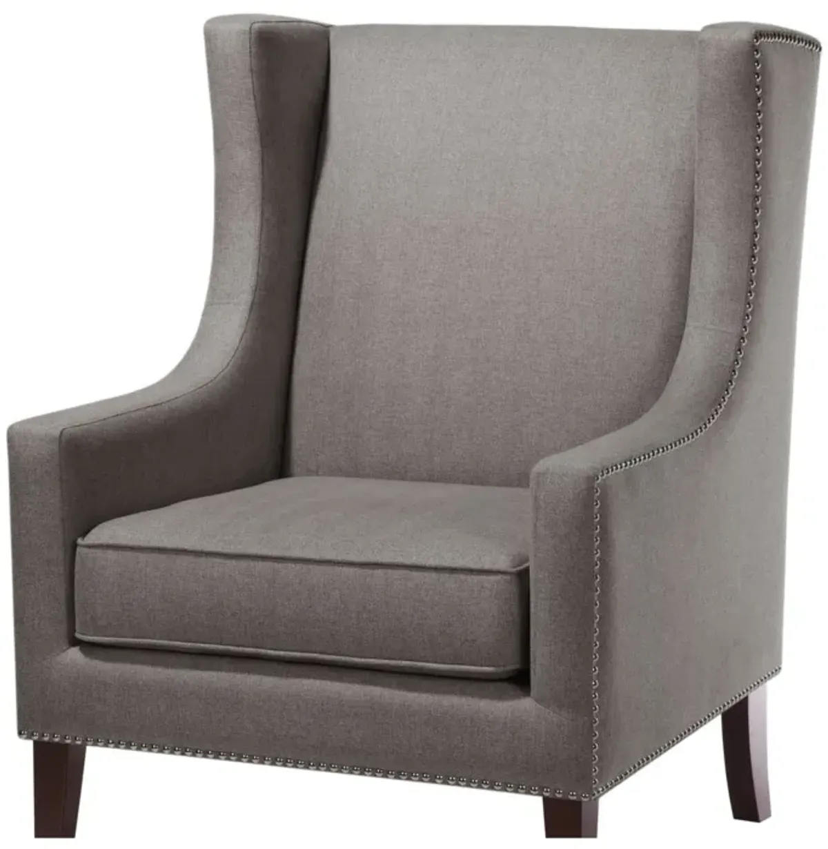 Madison Park Barton Dark Gray Wing Chair