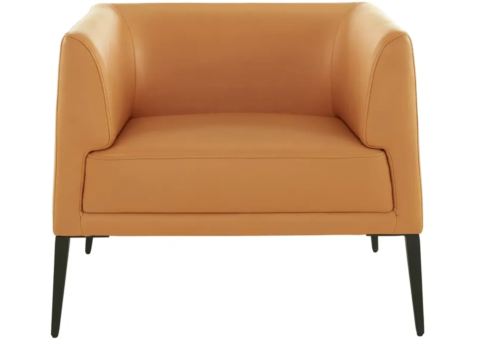 Matias Lounge Chair in Cognac with Matte Black Legs