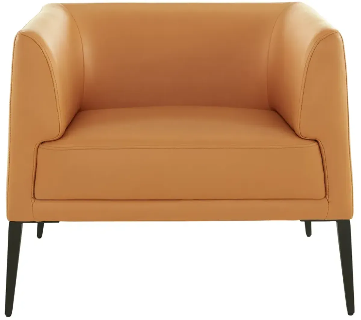 Matias Lounge Chair in Cognac with Matte Black Legs