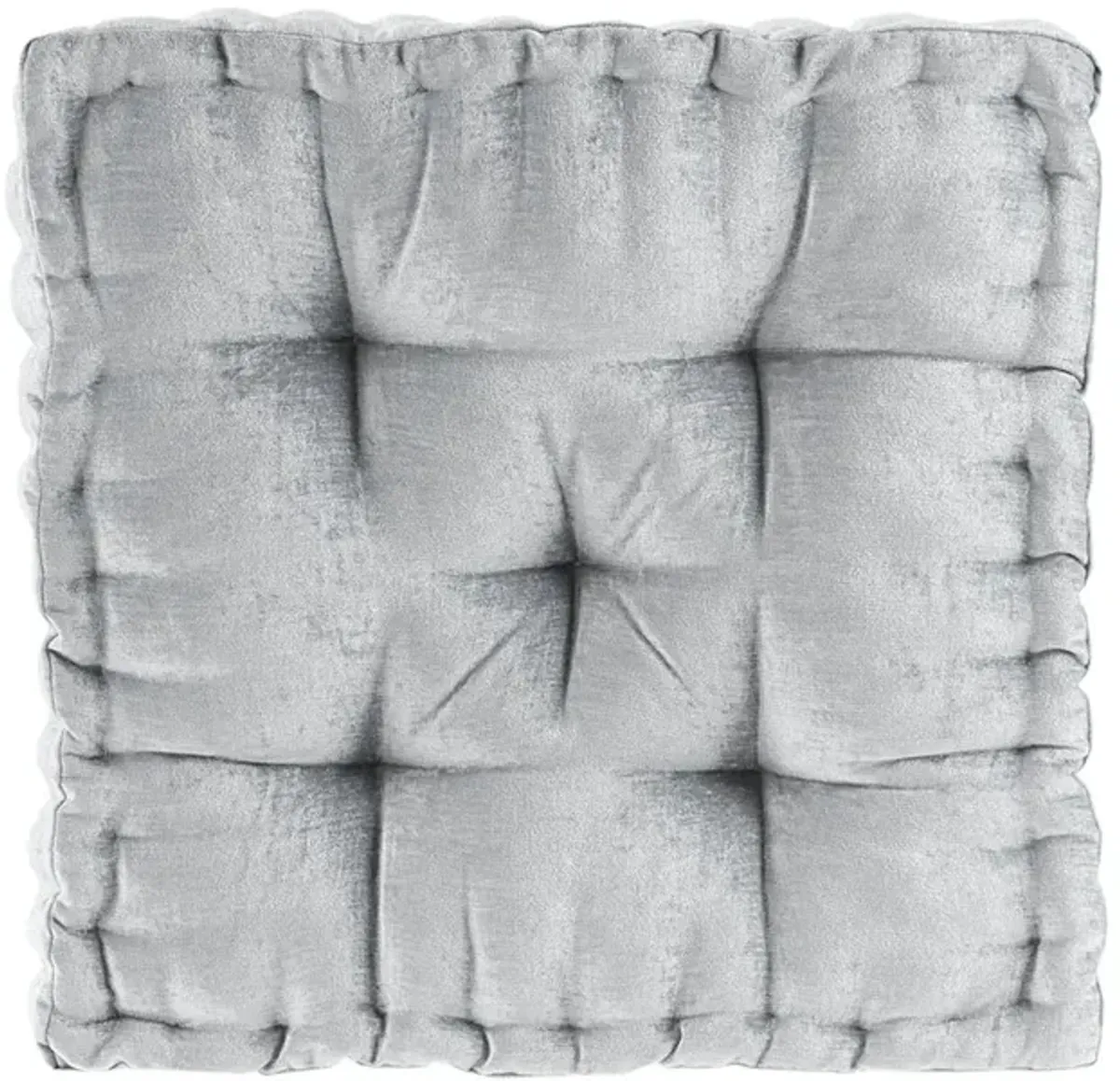 Intelligent Design Azza Grey Poly Chenille Square Floor Pillow Cushion