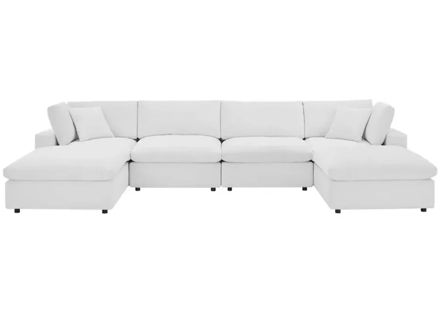 Commix Down Filled Overstuffed Performance Velvet 6-Piece Sectional Sofa