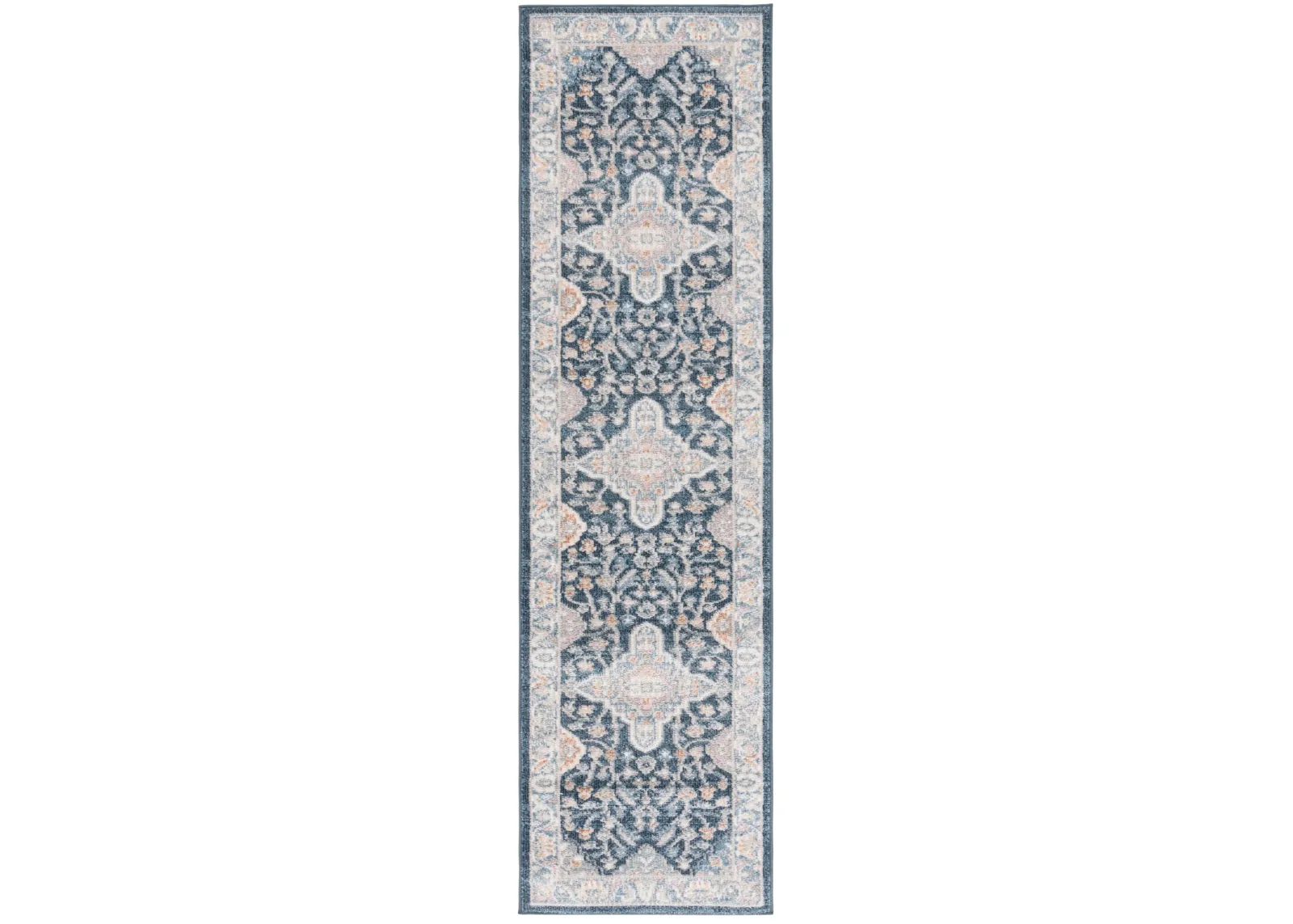 BLAIR WASHABLE 246 NAVY  2'-2' x 8' Runner Rug