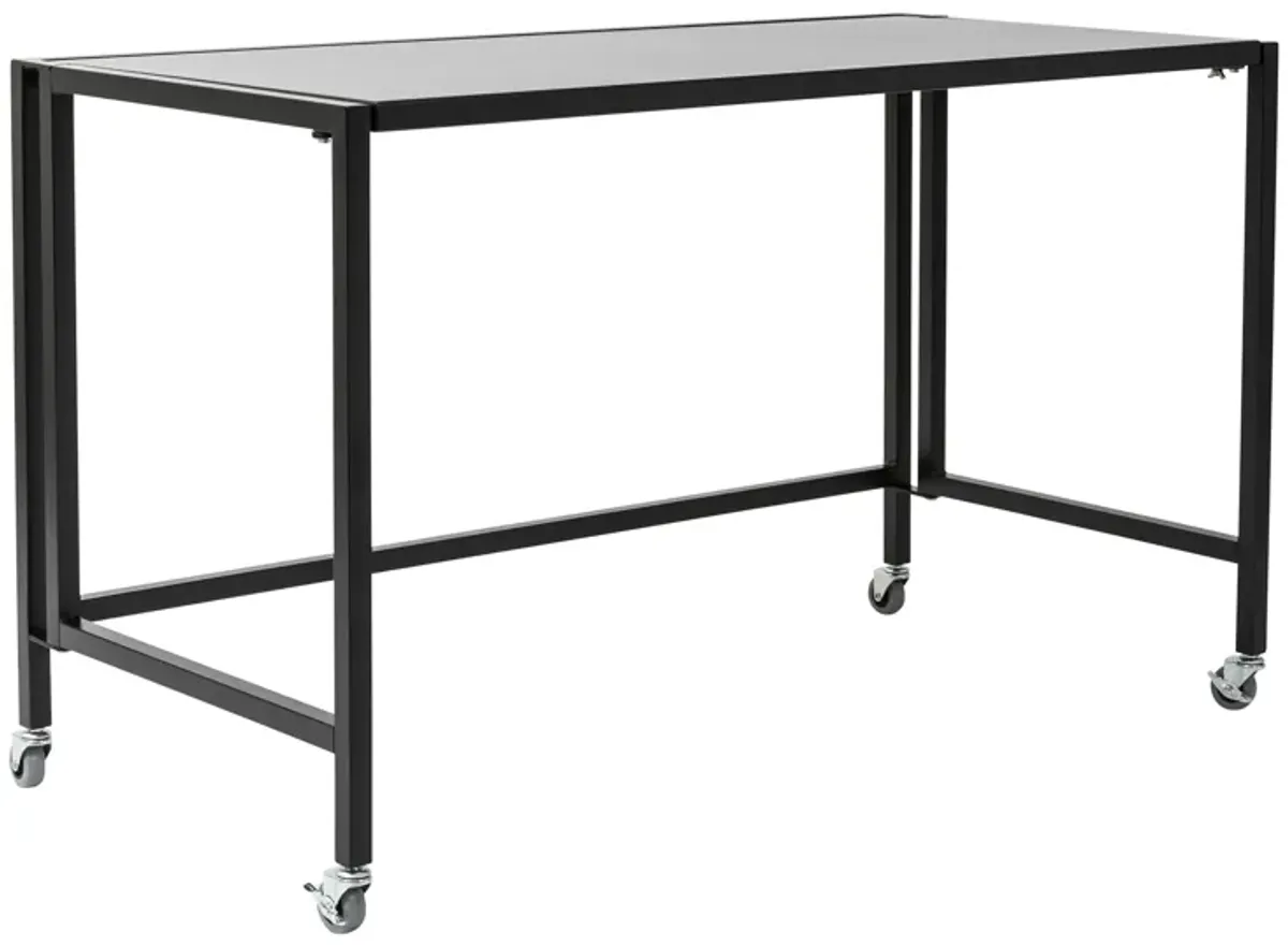 Evert 48" Folding Desk with Matte Black Top and Frame