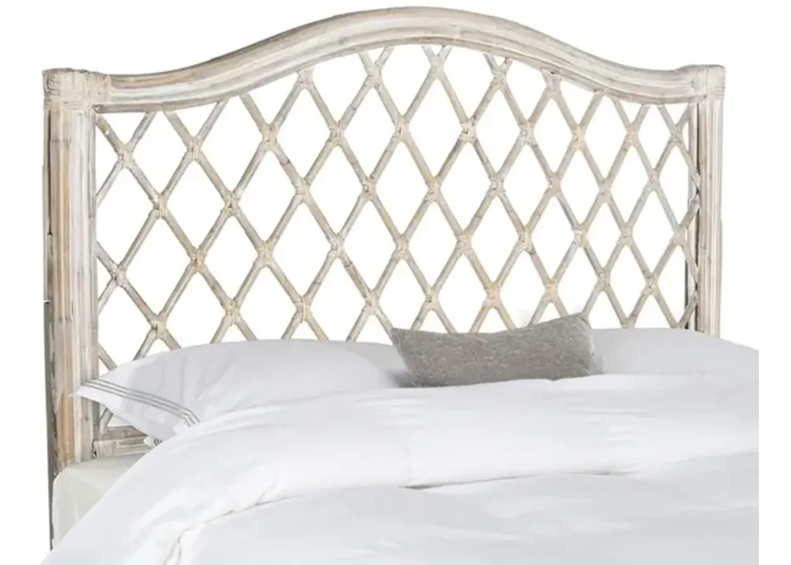 Gabrielle Antique Grey Wicker Headboard