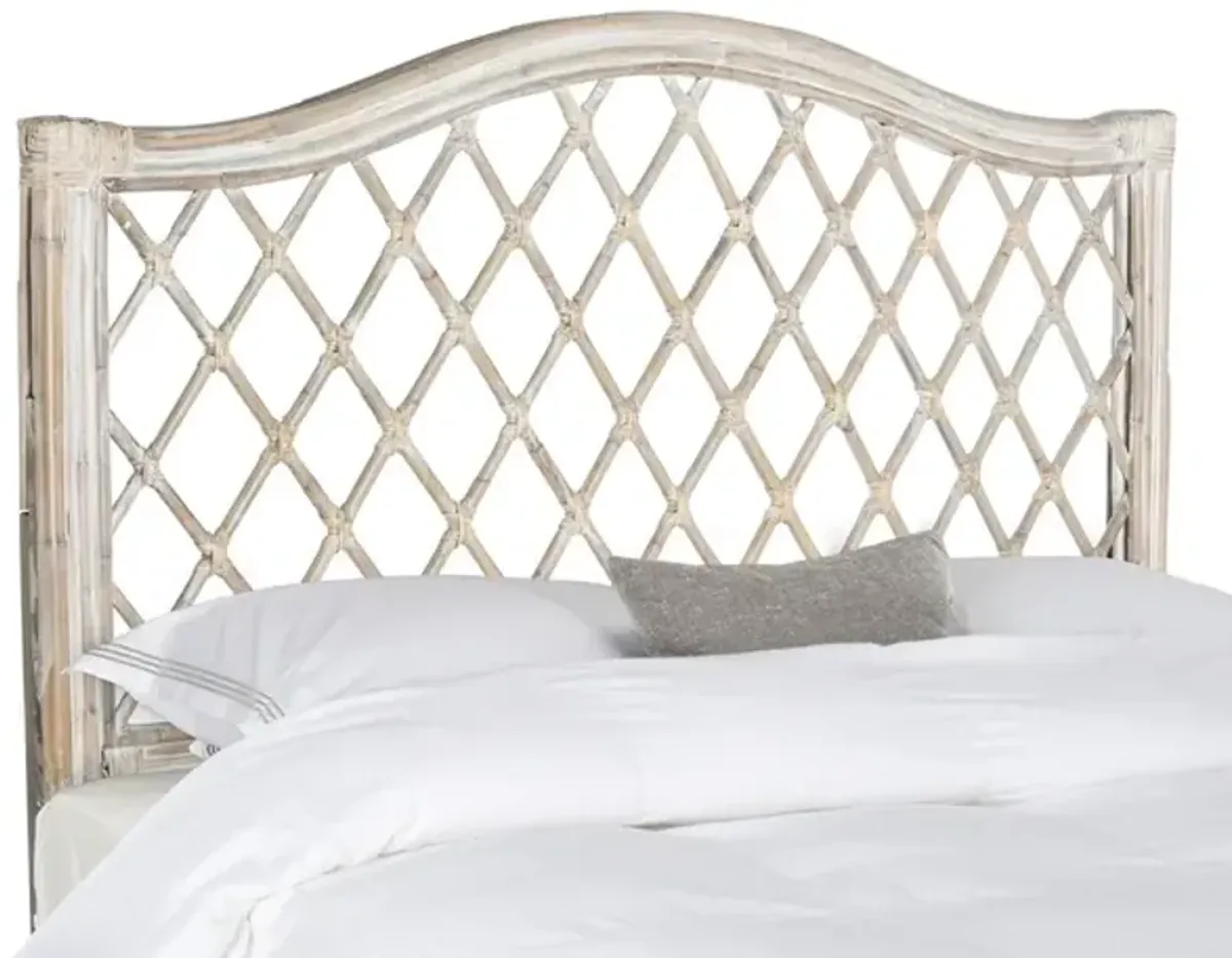 Gabrielle Antique Grey Wicker Headboard