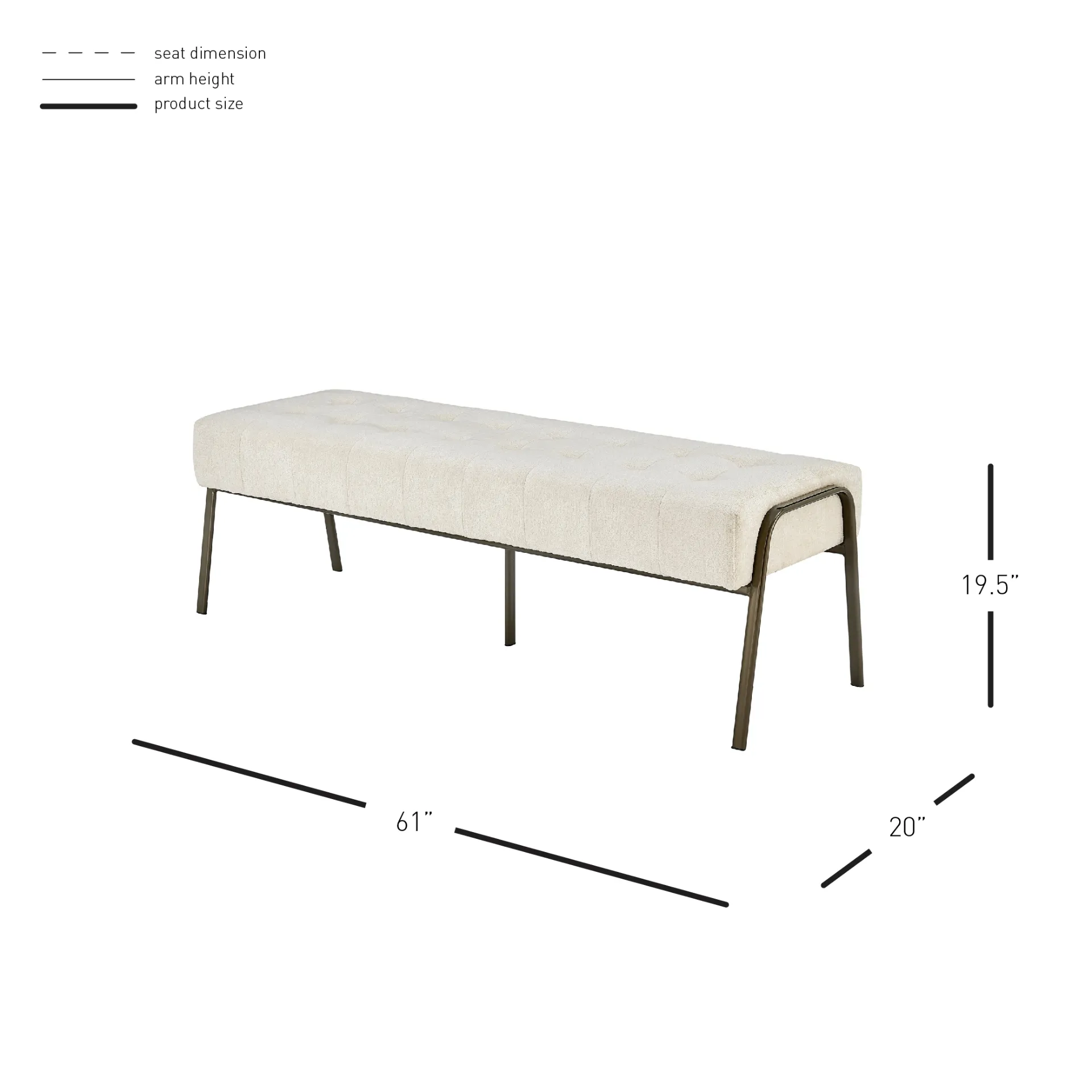 Venturi Tufted Bench