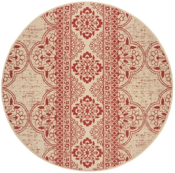 LINDEN 174 Collection LND174Q-6R Red / Creme 6'-7" X 6'-7" Round