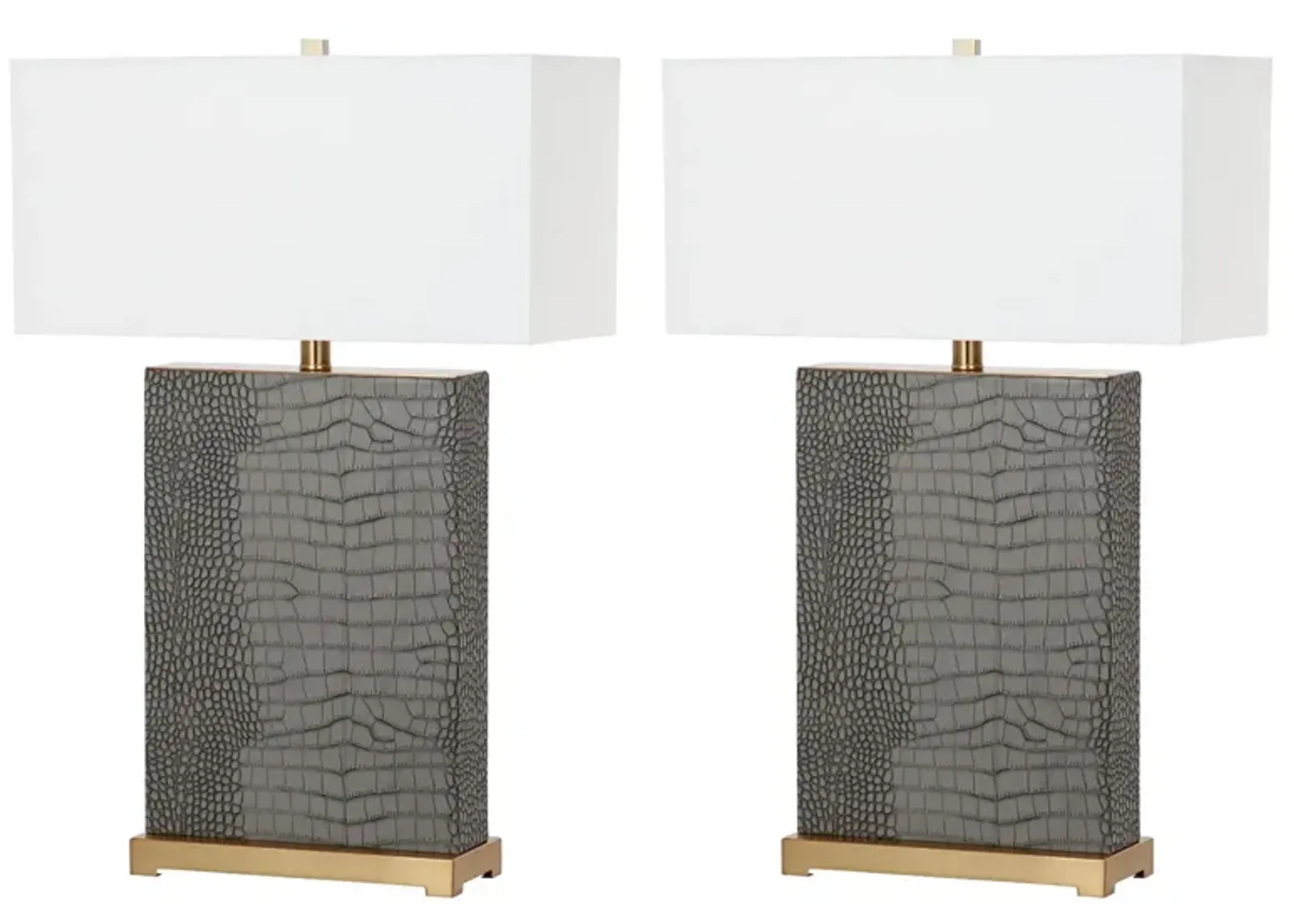 Joyce Faux Alligator Table Lamps - Set of 2