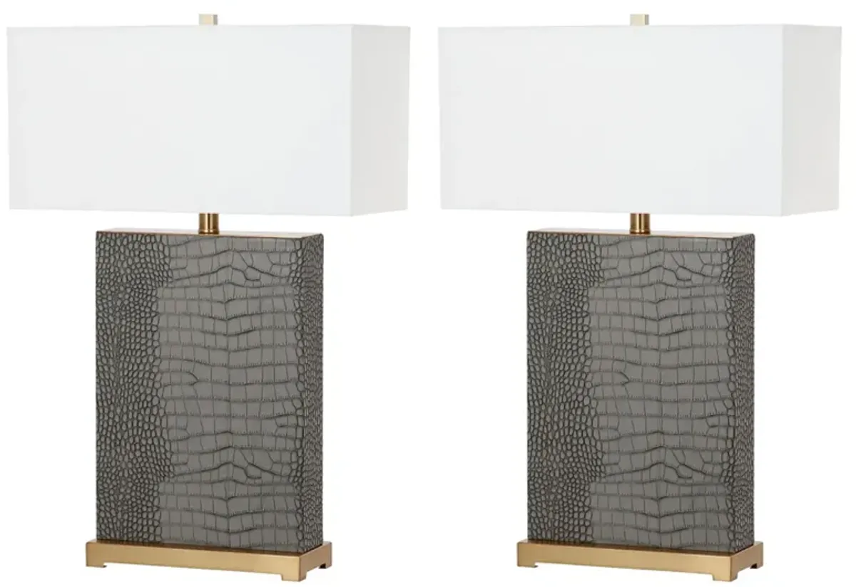 Joyce Faux Alligator Table Lamps - Set of 2