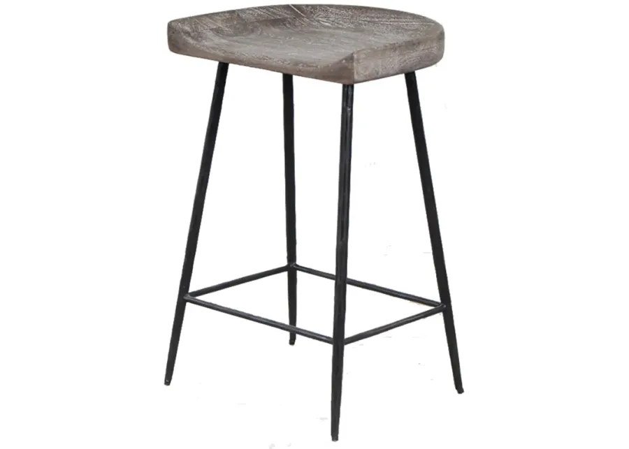 Cordova Carved Wood Counter Stool