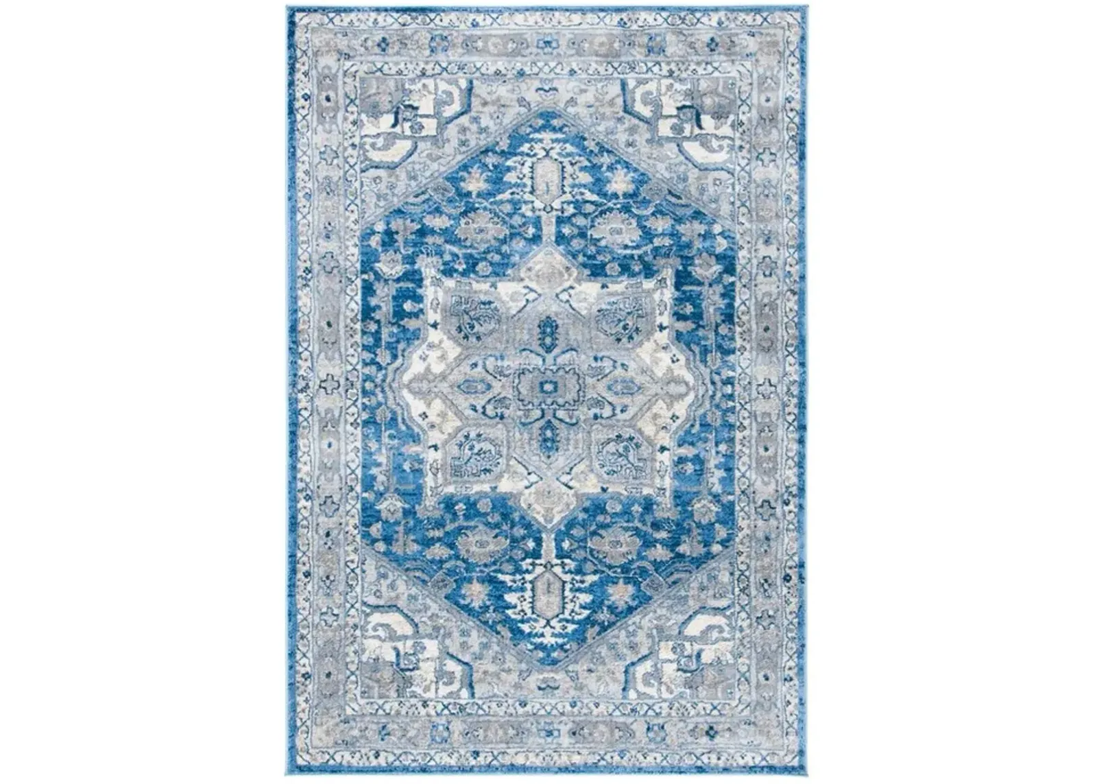 Brentwood 852 Blue / Grey 8' X 10' Large Rectangle Powerloomed Rug