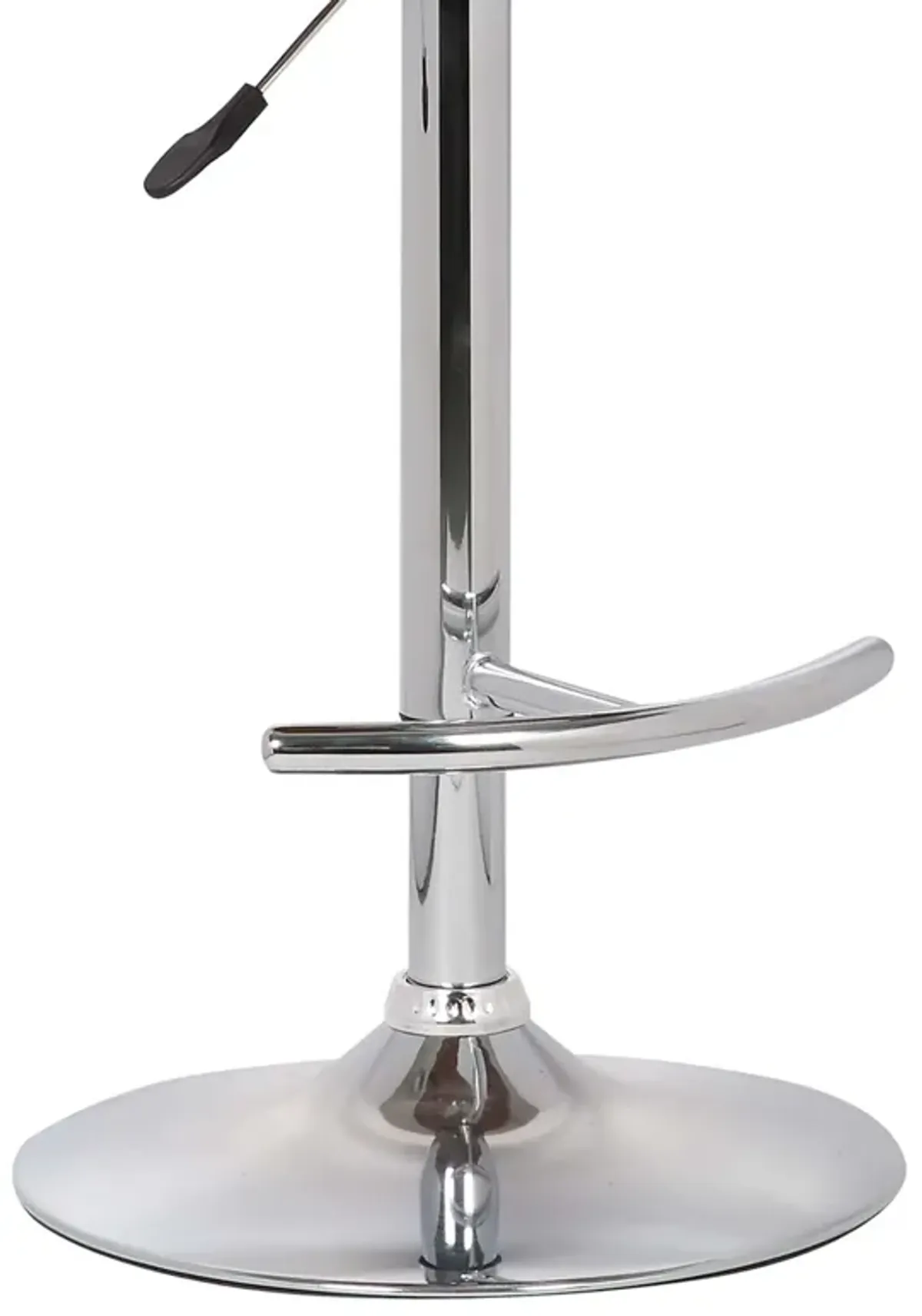 Butterfly Adjustable Height Swivel Black Faux Leather and Walnut Wood Bar Stool with Chrome Base 