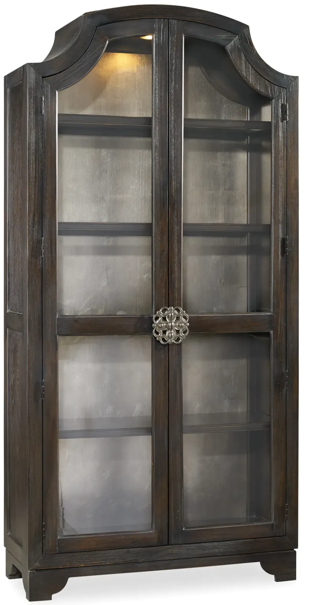 Sanctuary Glass Bunching Curio-Ebony Antiqued Oak