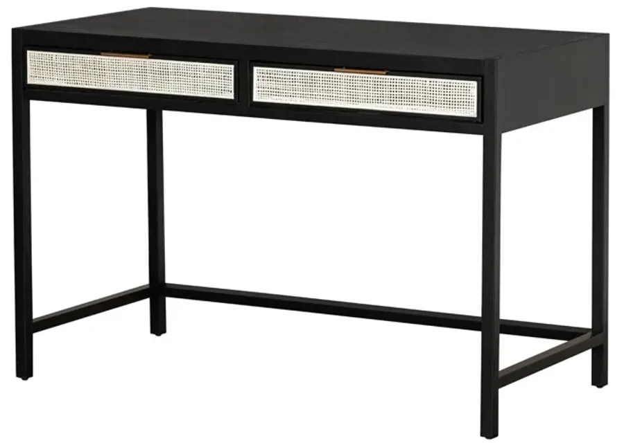 Rattan Desk - Ebony