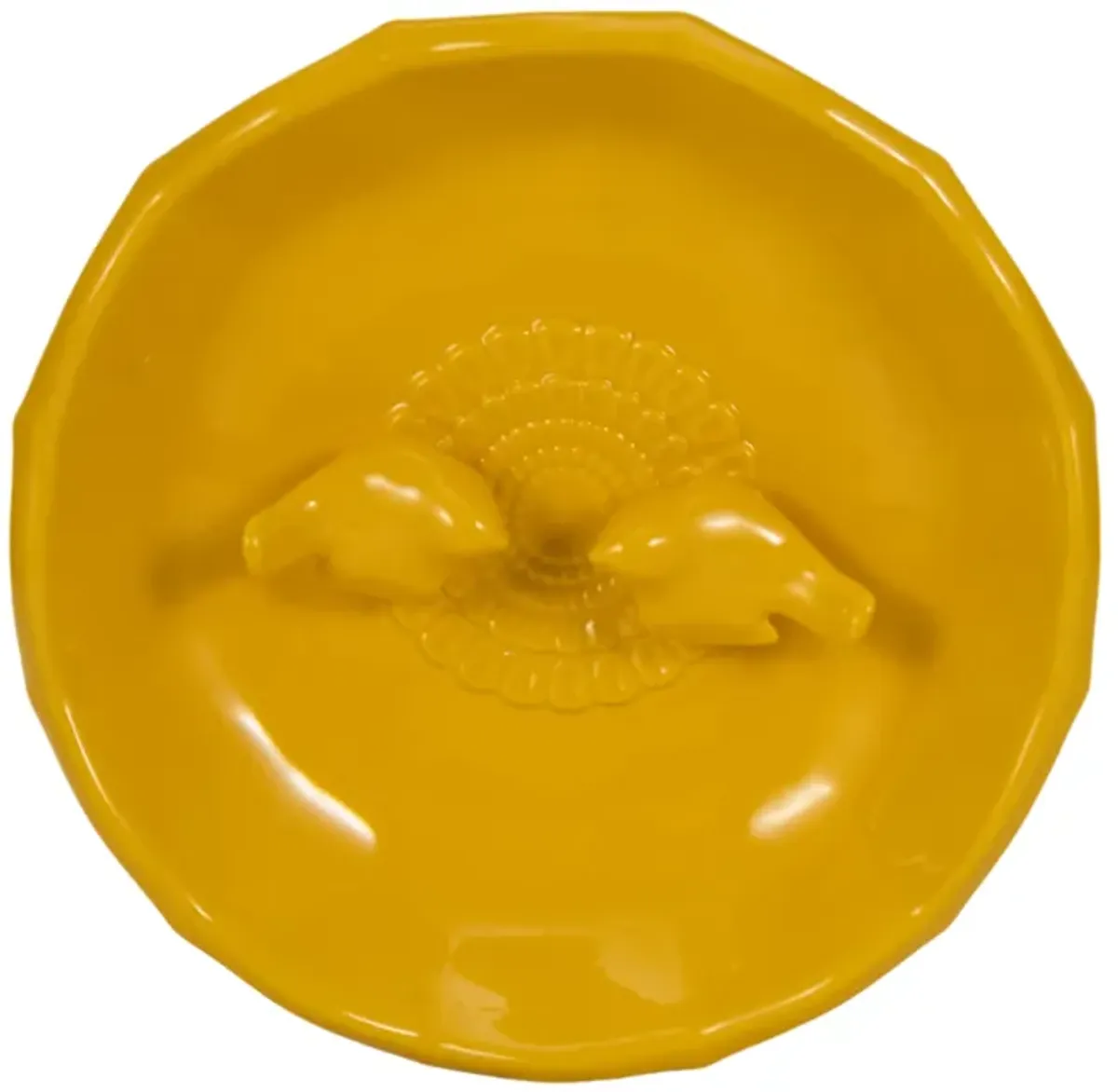 11" Flower Bird Bath, Yellow