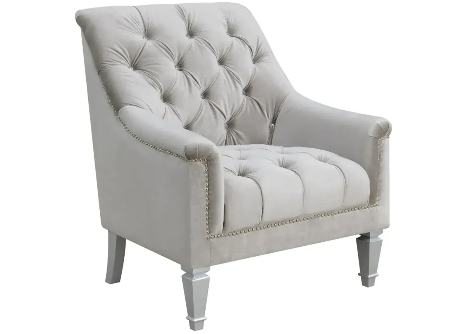 Avonlea Sloped Arm Tufted Chair Grey