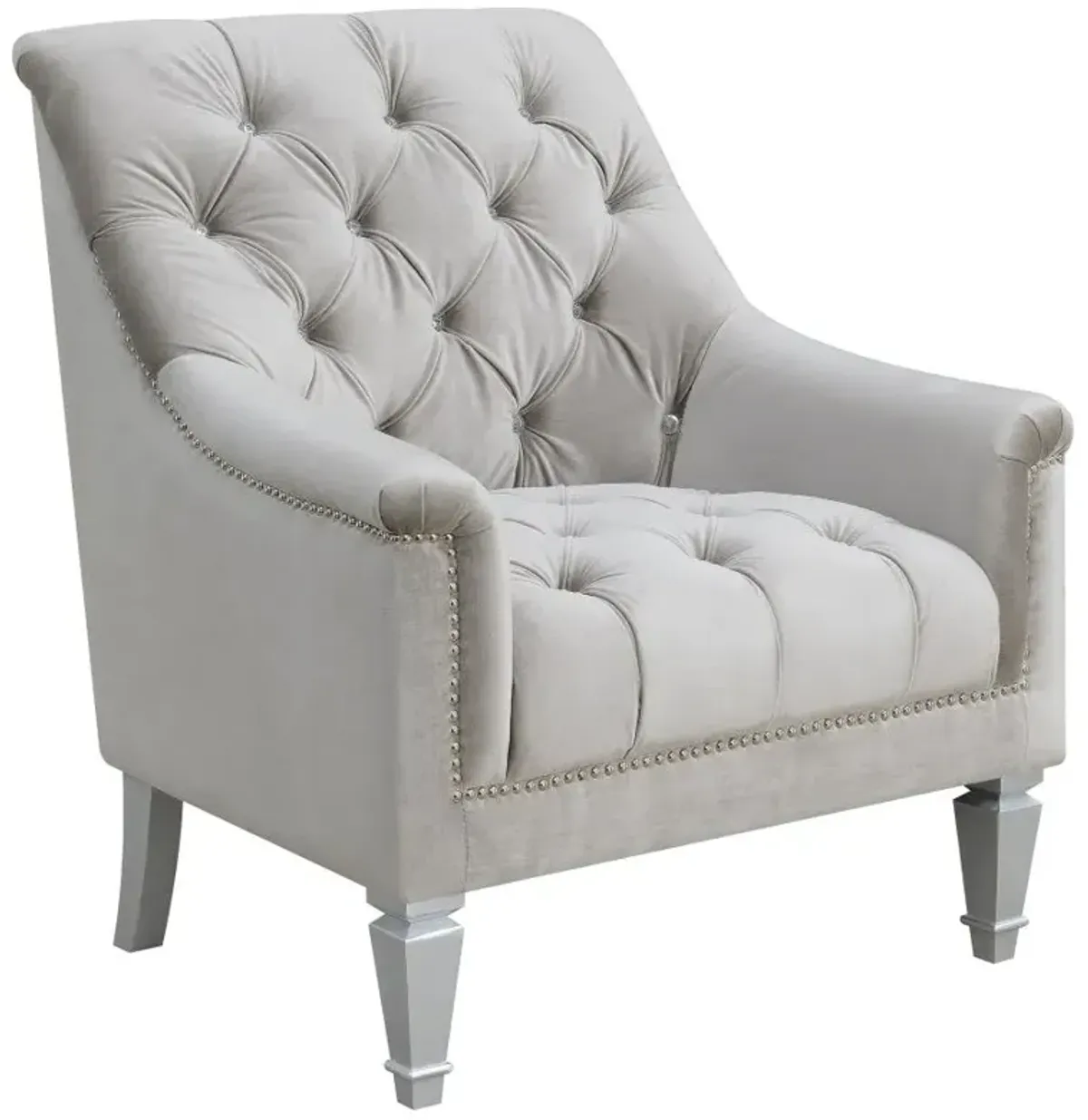 Avonlea Sloped Arm Tufted Chair Grey