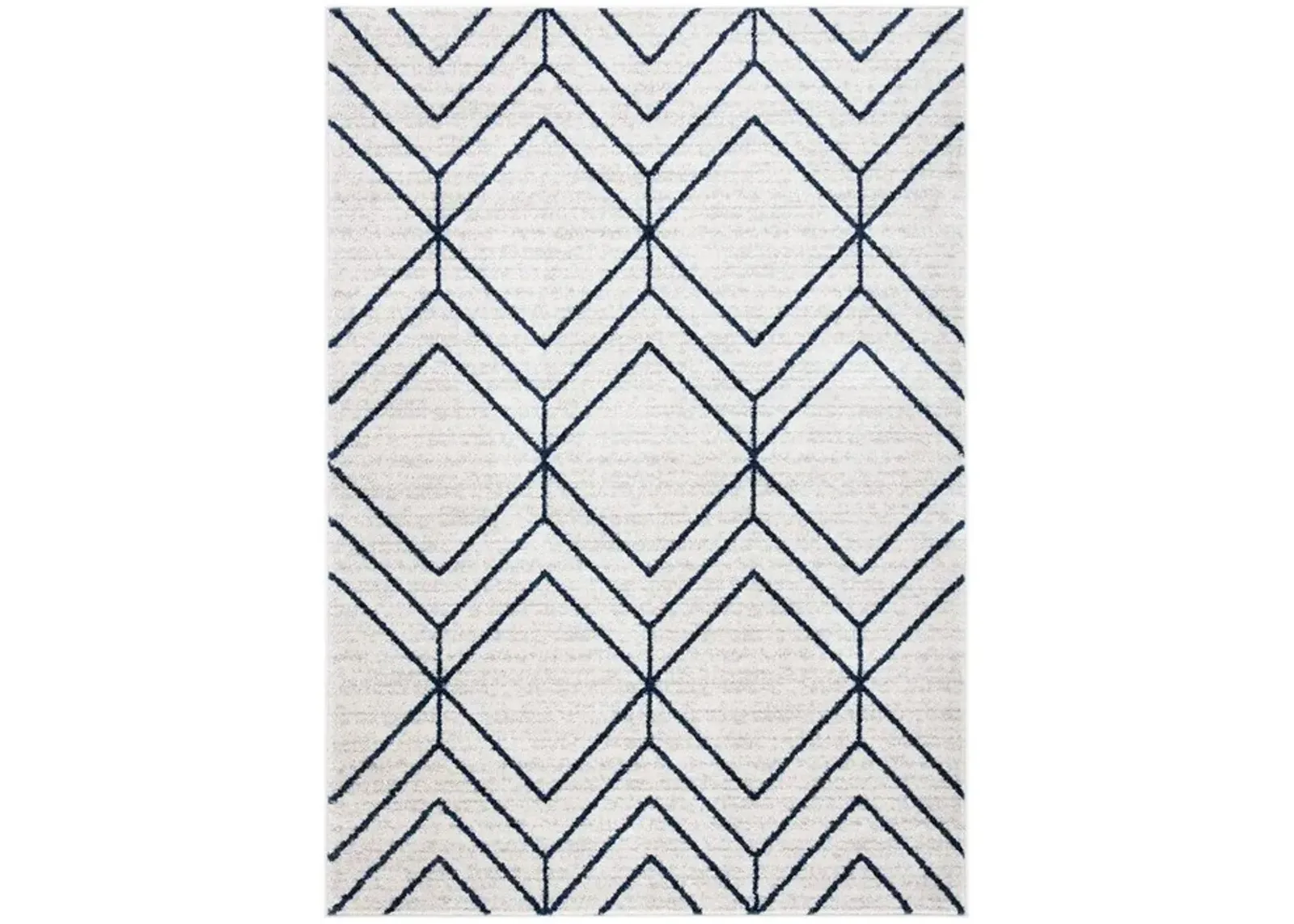 ADIRONDACK Contemporary Light Grey / Navy 3' X 5' Powerloomed Rug