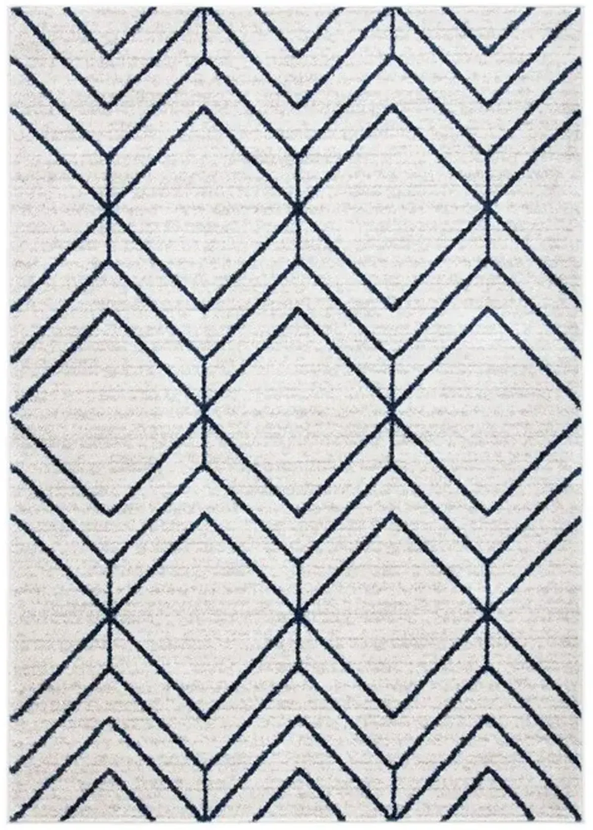 ADIRONDACK Contemporary Light Grey / Navy 3' X 5' Powerloomed Rug