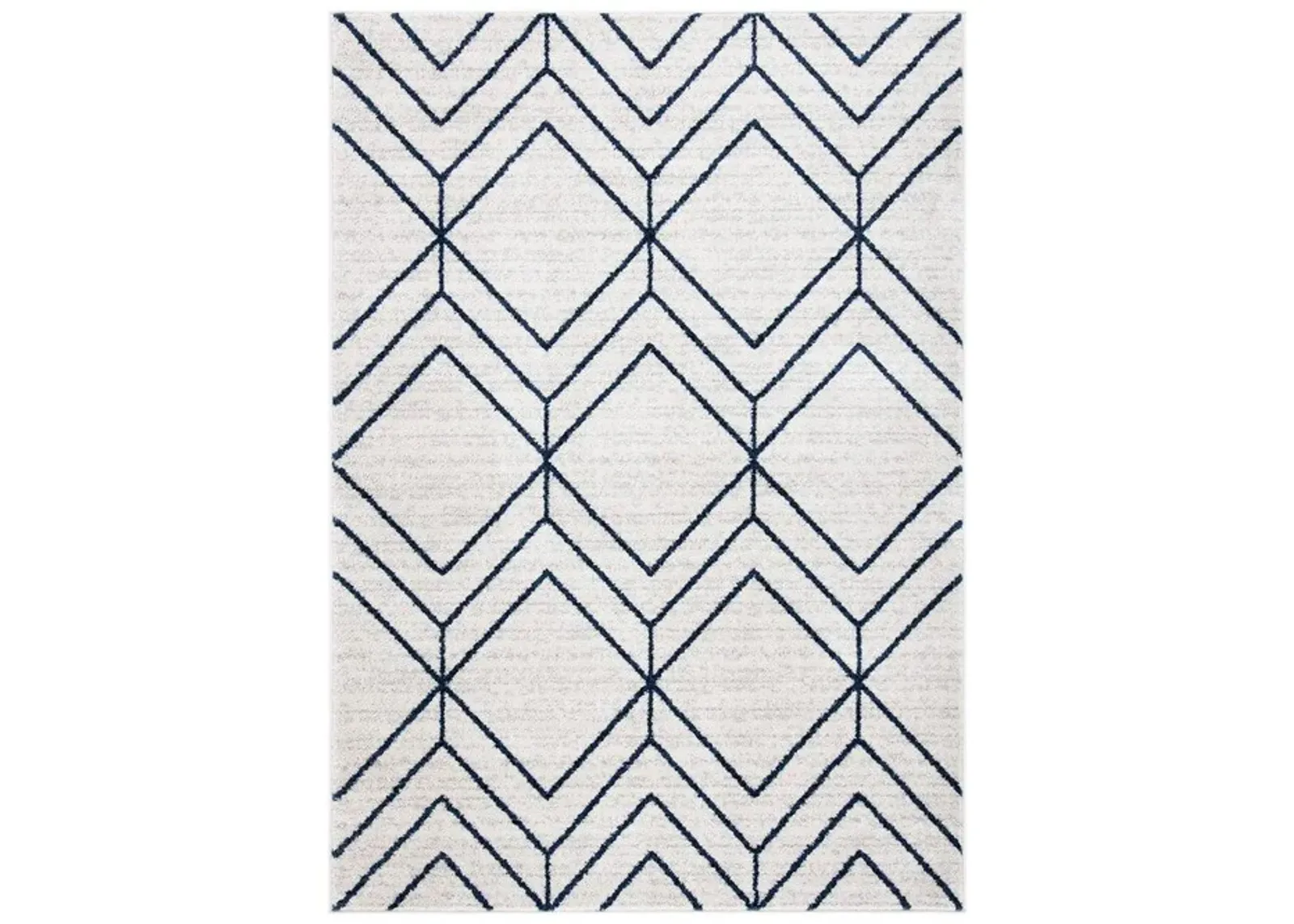 ADIRONDACK Contemporary Light Grey / Navy 3' X 5' Powerloomed Rug