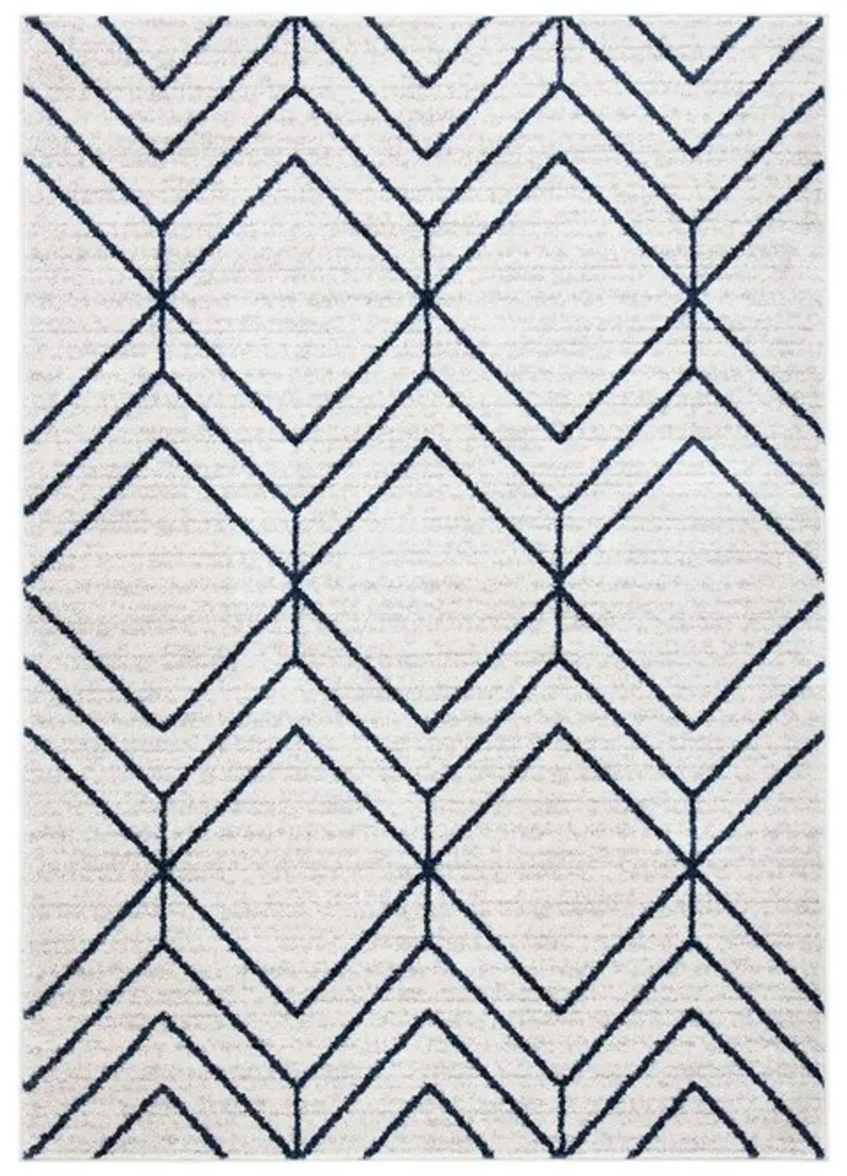 ADIRONDACK Contemporary Light Grey / Navy 3' X 5' Powerloomed Rug