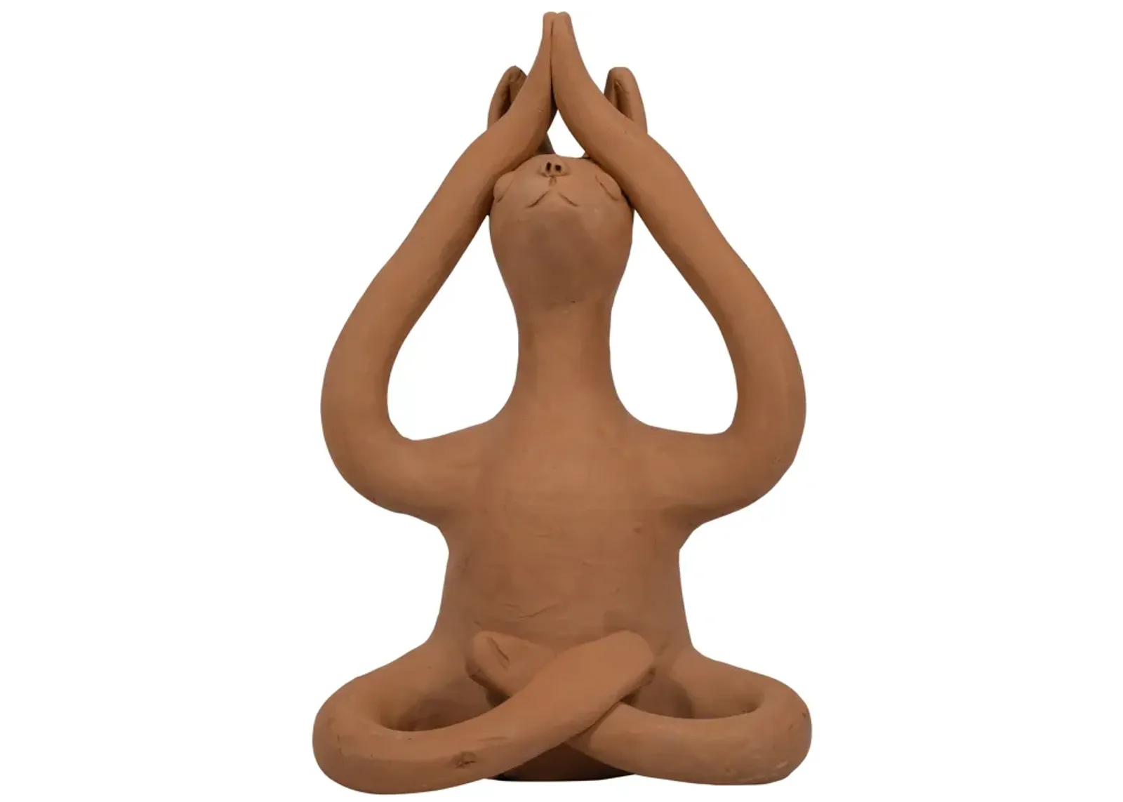 Terracotta, 10" Salutation Yoga Bunny, Natural