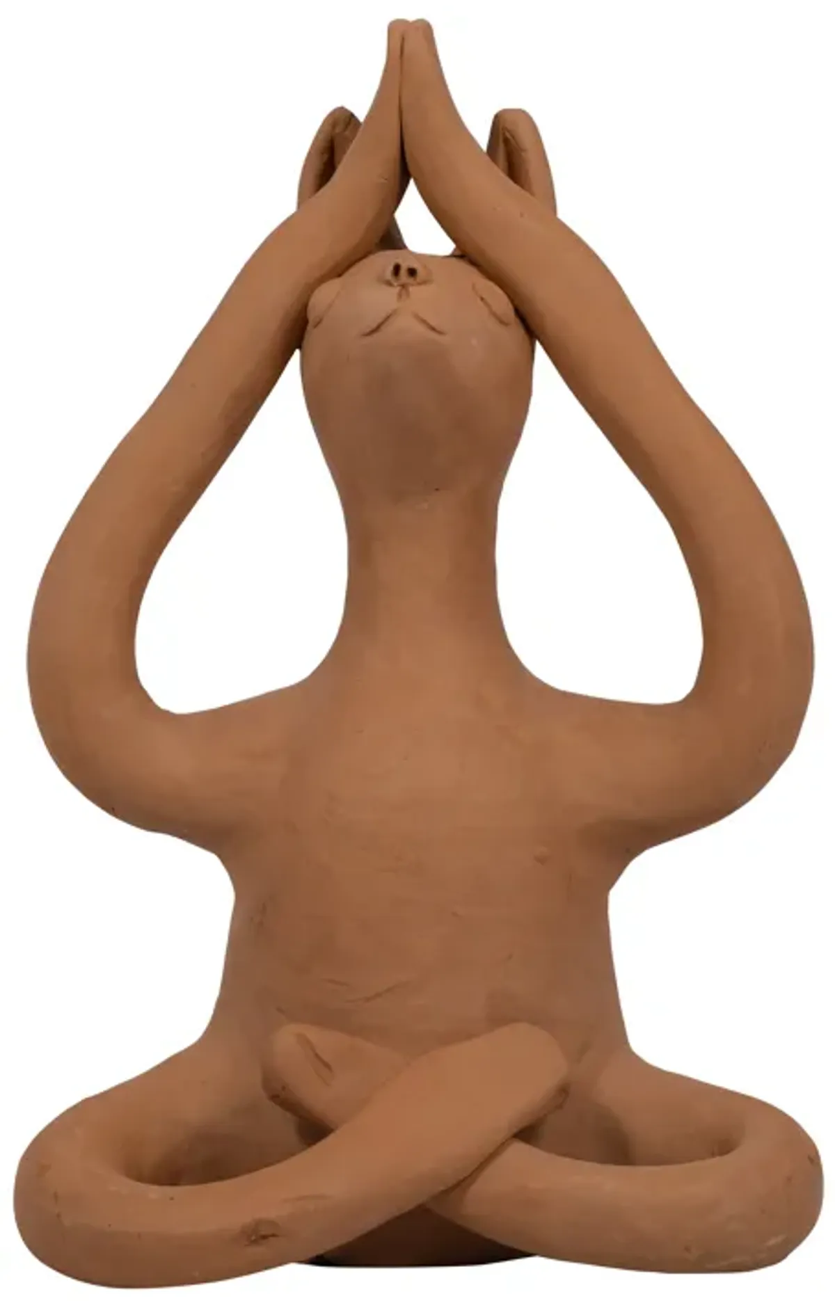 Terracotta, 10" Salutation Yoga Bunny, Natural