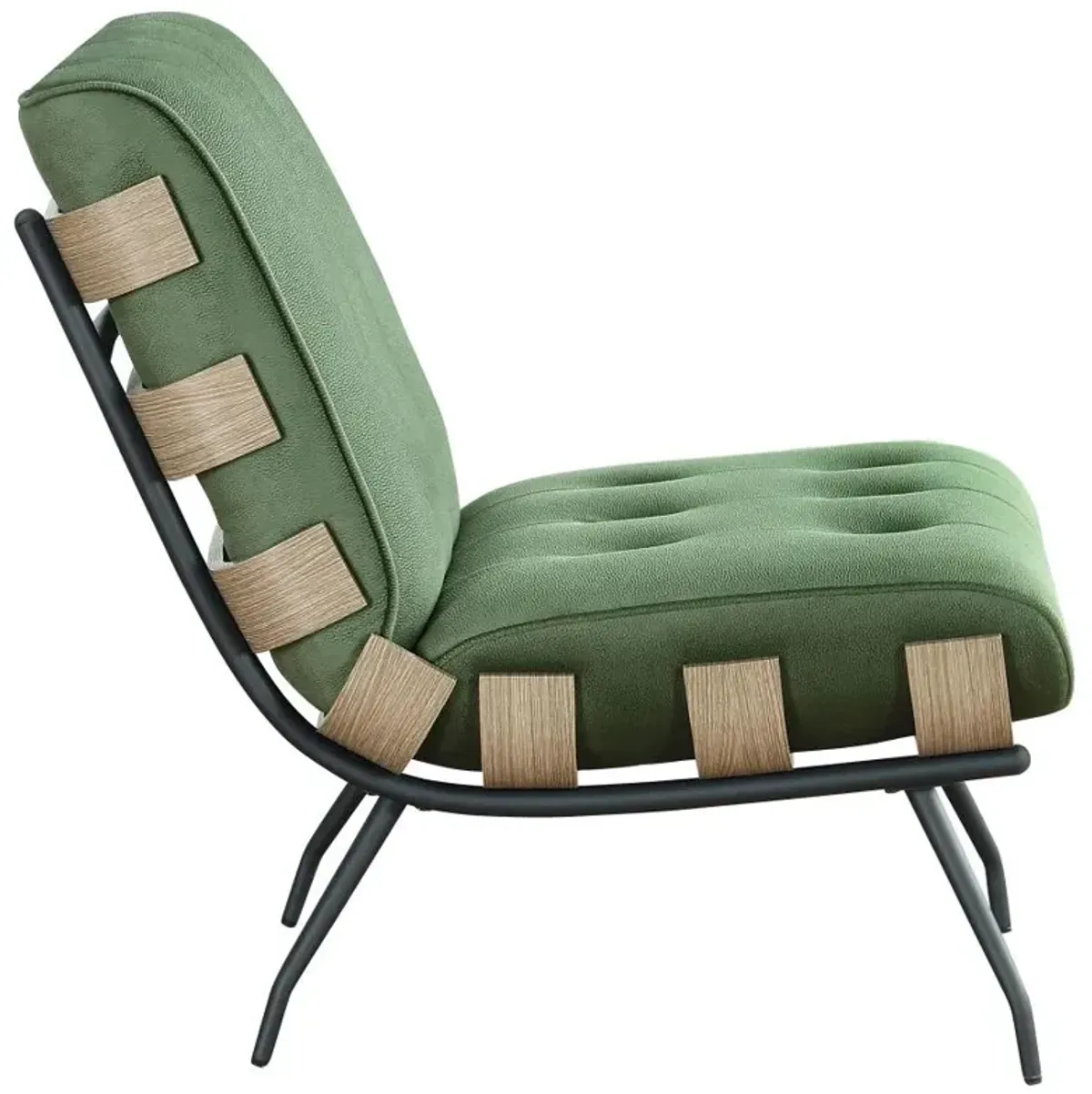 Aloma Armless Tufted Accent Chair Green