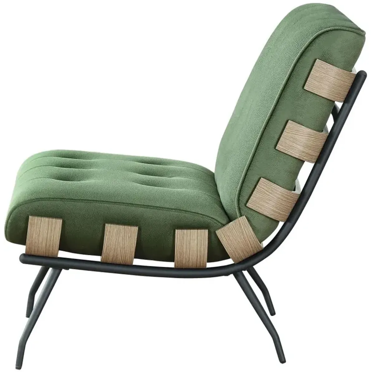 Aloma Armless Tufted Accent Chair Green