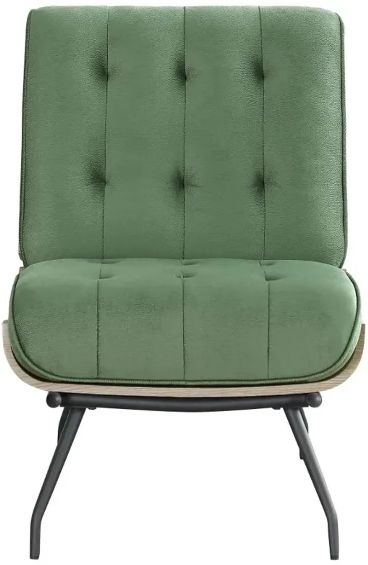 Aloma Armless Tufted Accent Chair Green