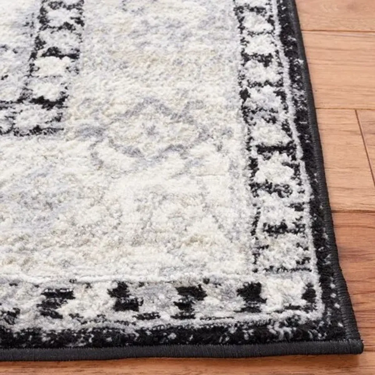 Brentwood 851 Black / Grey 8' X 10' Large Rectangle Powerloomed Rug