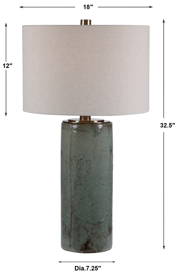 Callais Crackled Aqua Table Lamp