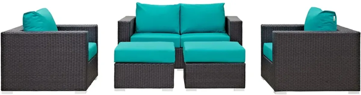 Convene 5 Piece Outdoor Patio Sofa Set