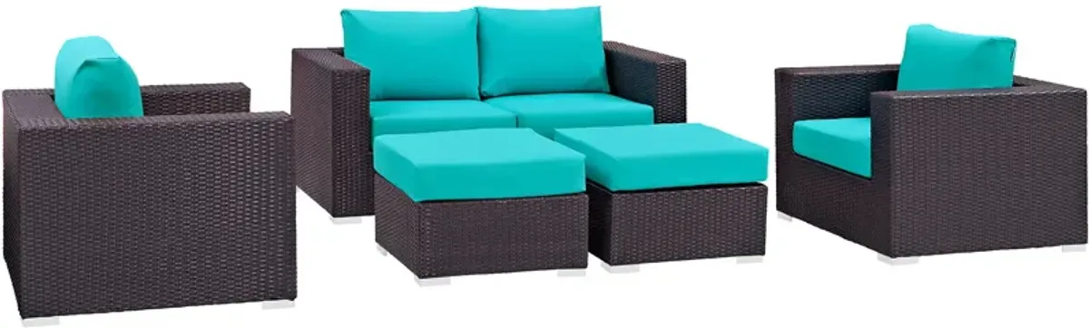 Convene 5 Piece Outdoor Patio Sofa Set