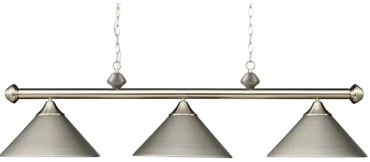 Casual Traditions 51" Wide 3-Light Linear Chandelier - Satin Nickel