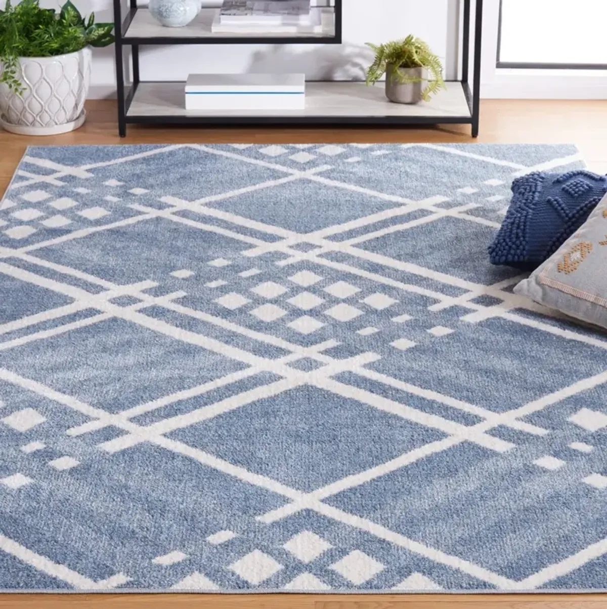 BLAIR WASHABLE 228 Blue 8' X 10' Large Rectangle Rug