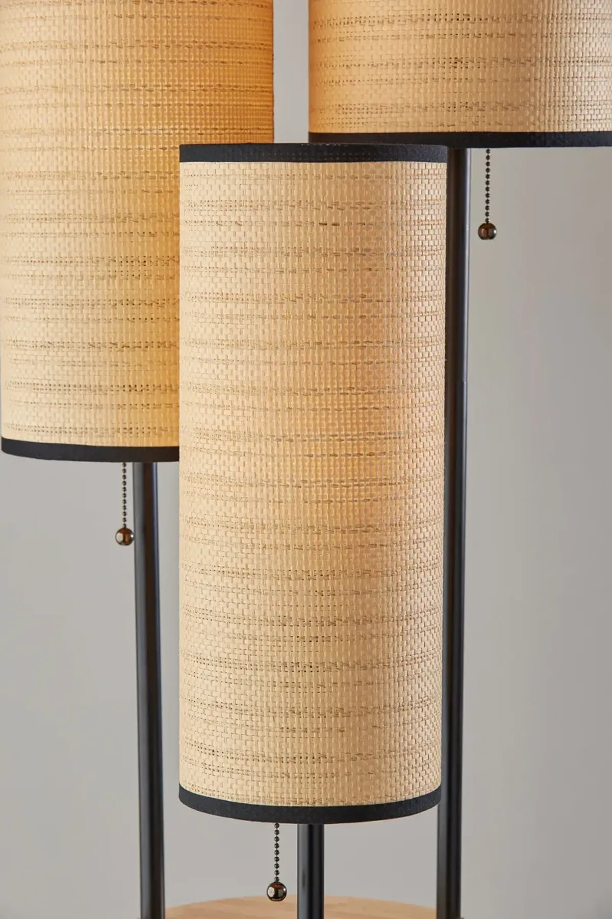 Trio Floor Lamp- Black and Antique Brass