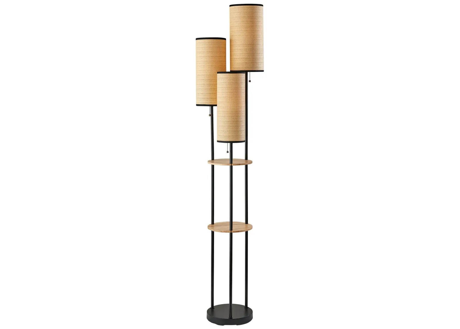 Trio Floor Lamp- Black and Antique Brass