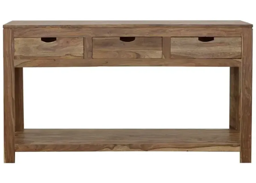 Esther 3-drawer Storage Console Table Natural Sheesham