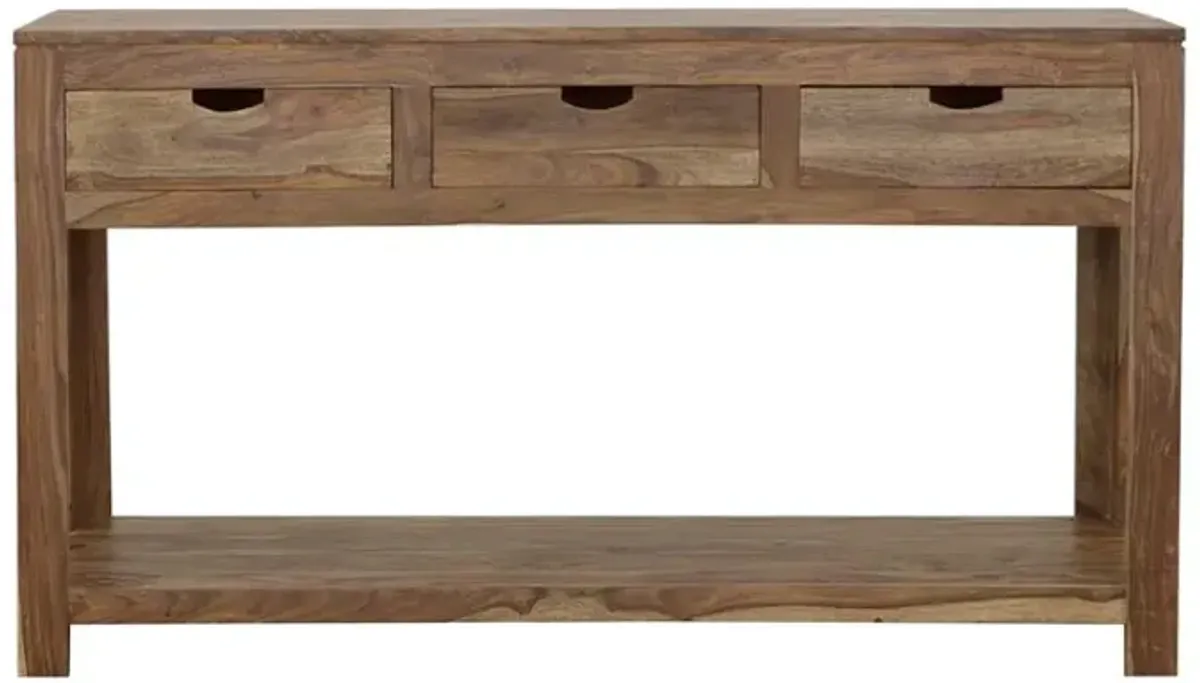 Esther 3-drawer Storage Console Table Natural Sheesham