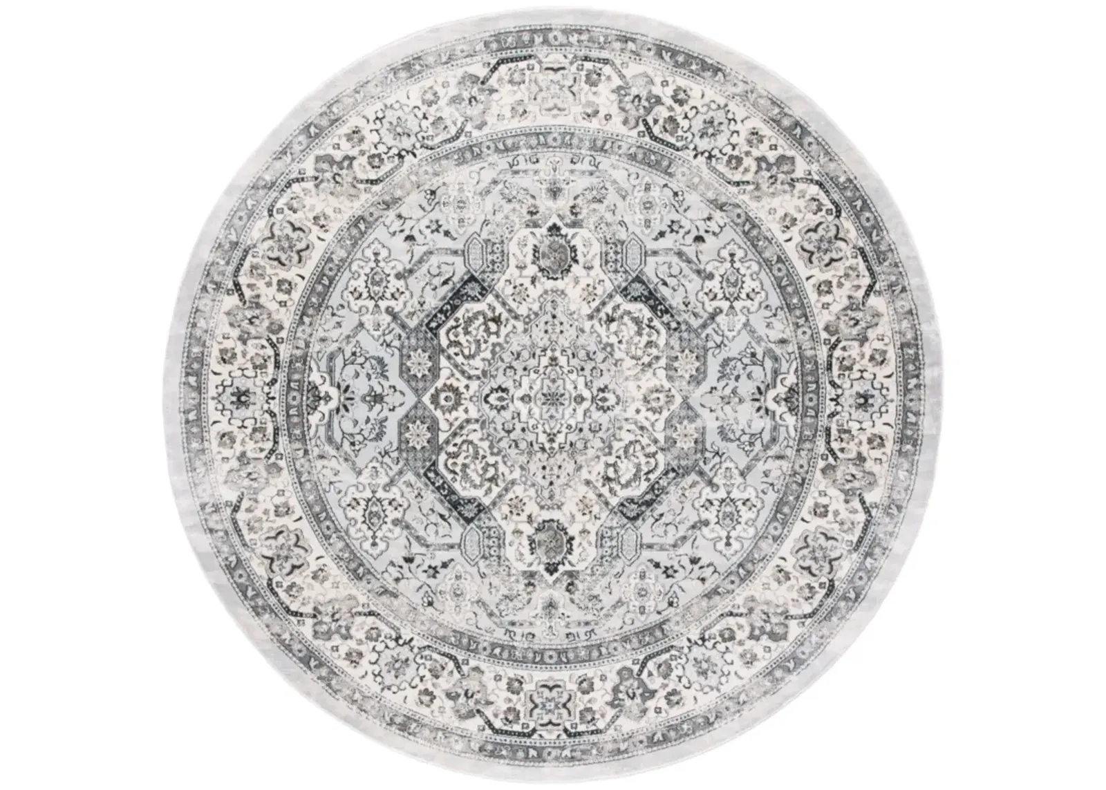 ISABELLA 916 DARK GREY  4' x 4' Round Round Rug