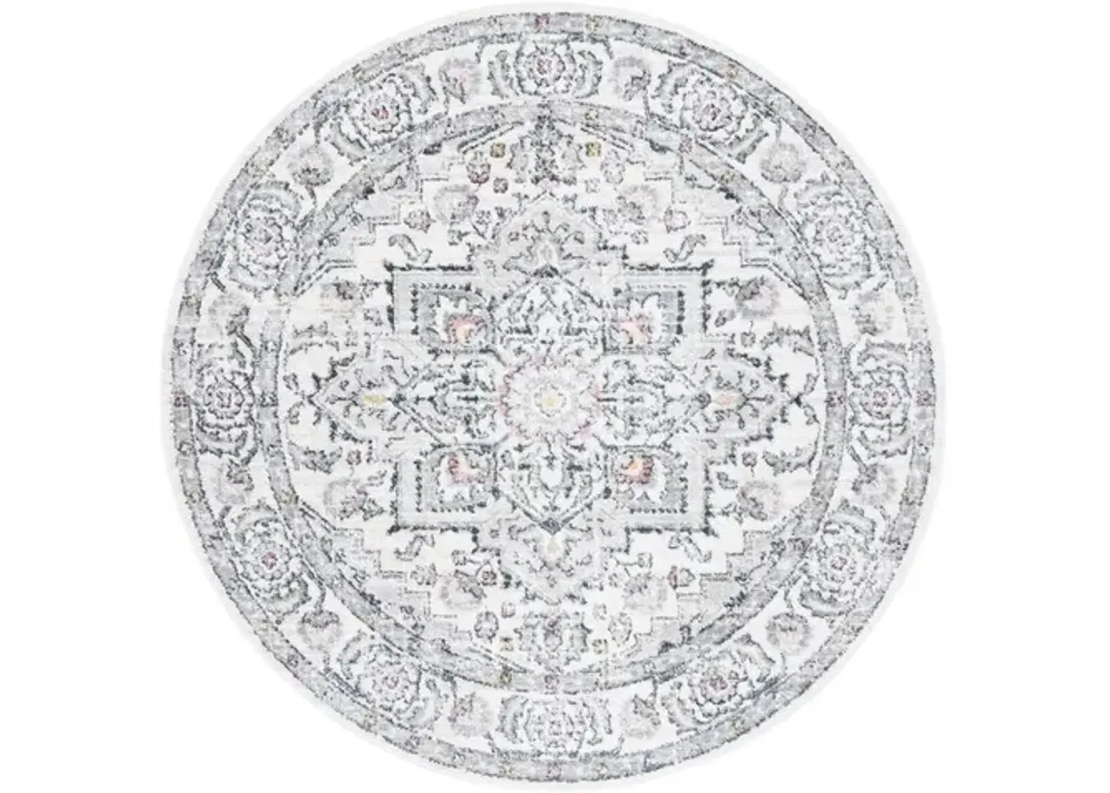 LAYLA 102 Grey 6'-7' X 6'-7' Round Round Rug