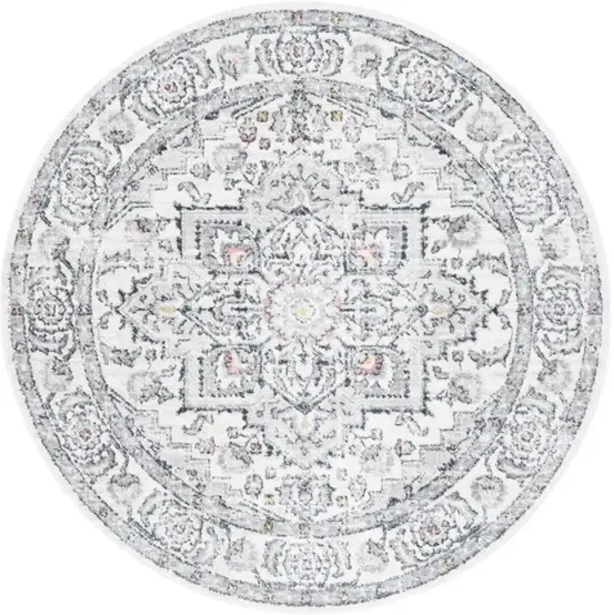 LAYLA 102 Grey 6'-7' X 6'-7' Round Round Rug