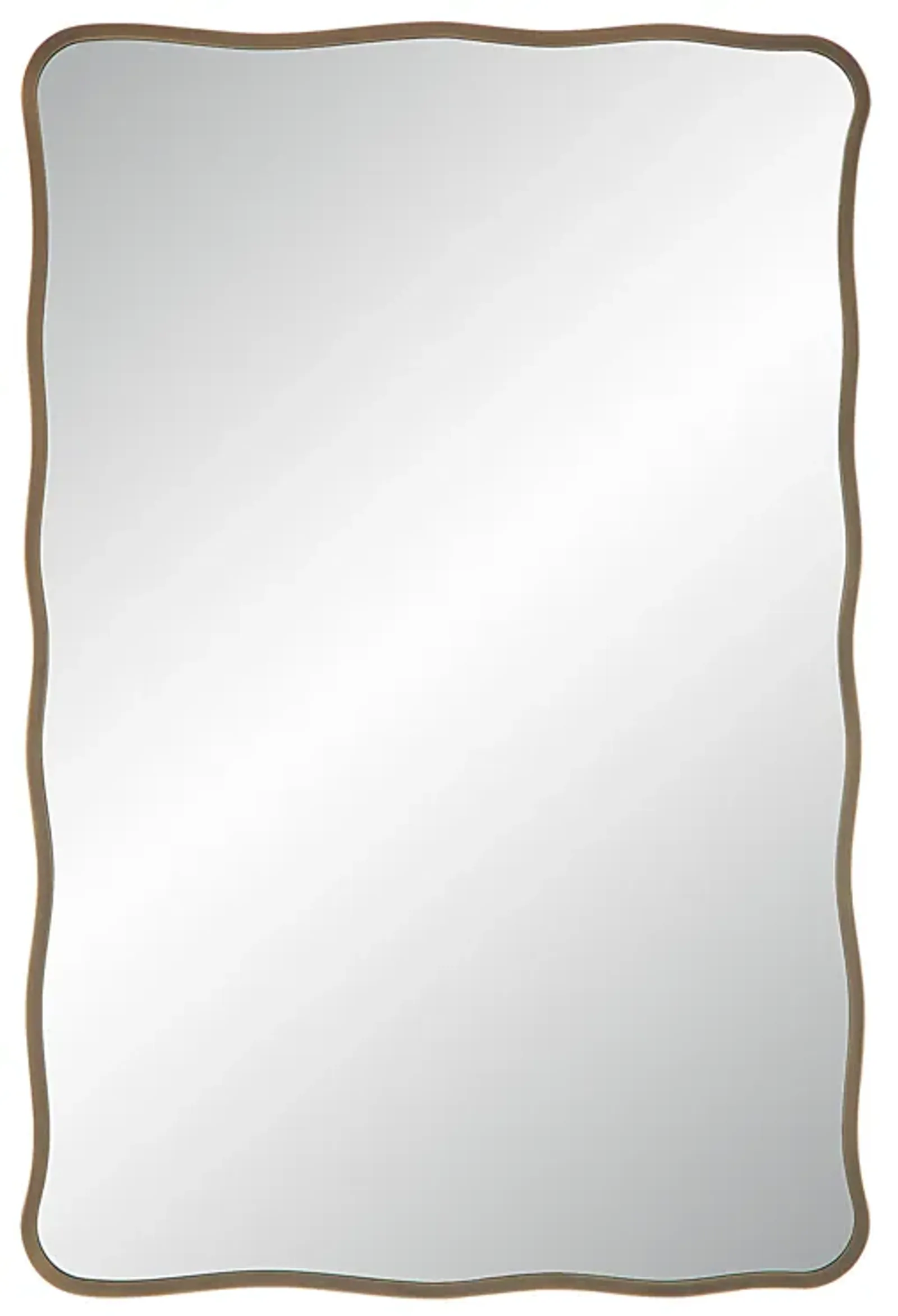 Basel 36" Tall Rectangular Irregular Mirror, Antique Brushed Brass