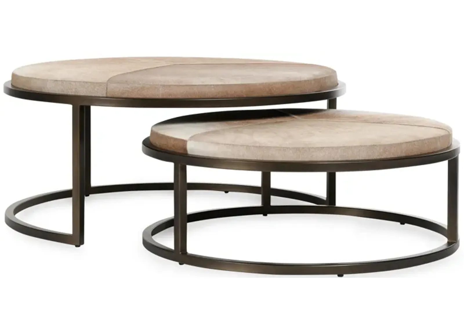 Hayword Hide Set of 2 Nesting Coffee Tables in Sparrow Gray