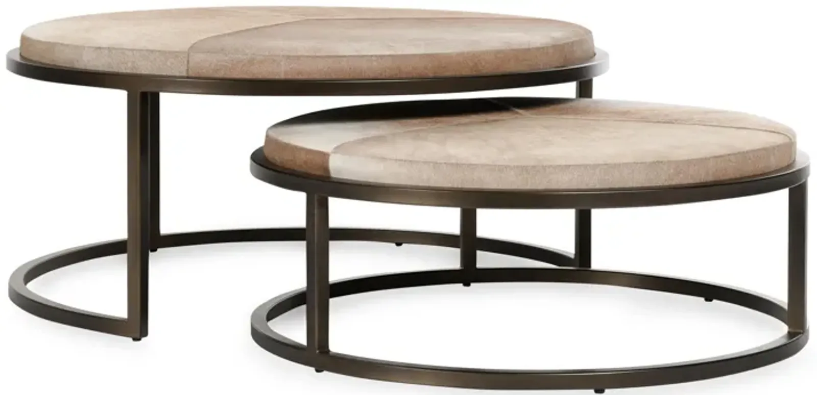 Hayword Hide Set of 2 Nesting Coffee Tables in Sparrow Gray